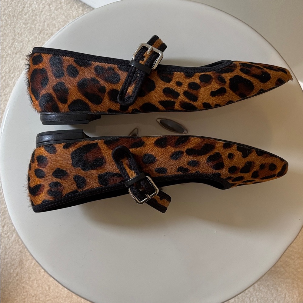 ANTHROPOLOGIE Maeve Calf Hair, Mary Jane Flats , Sz 38. - Picture 9 of 12